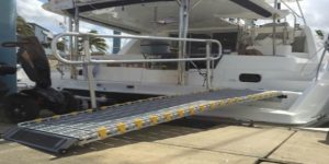 Boat ramps going to a dock